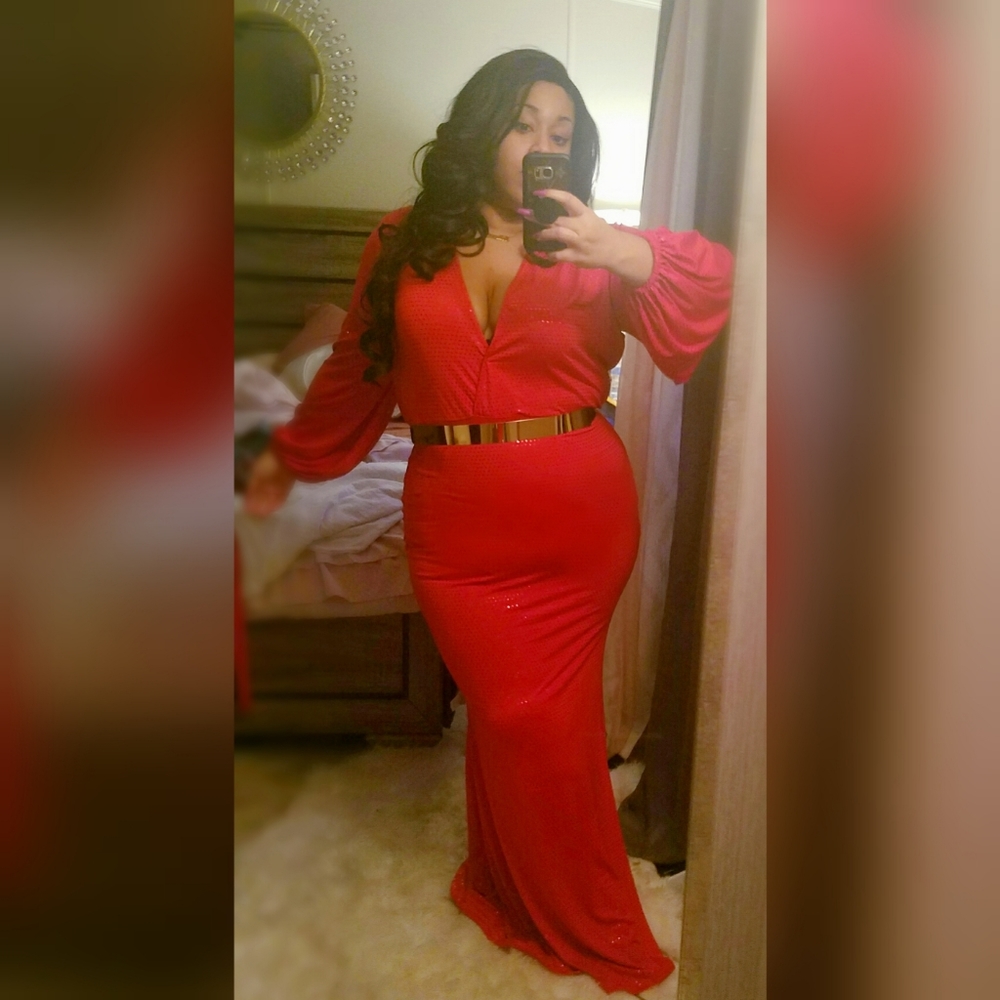 Red maxi dress